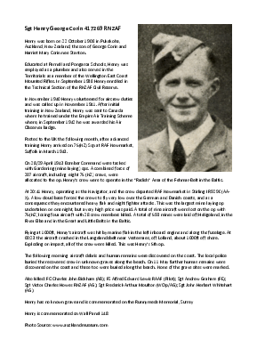 A preview of a PDF biography for Corin, Henry George